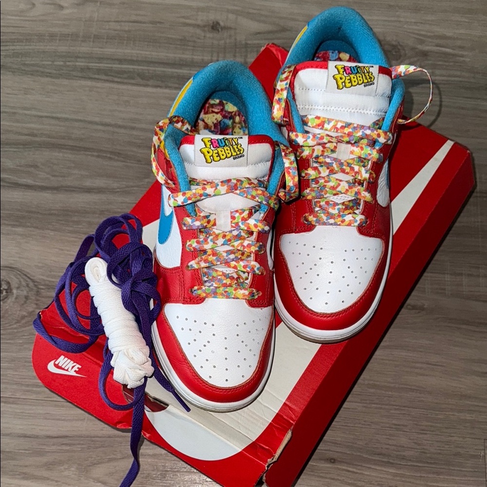 Nike Red and White Retro Sneakers